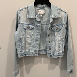 Forever 21 Cropped Sky Blue Denim Jacket